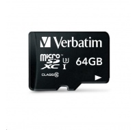 VERBATIM MicroSDXC karta 64GB Pro, U3 + adaptér