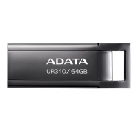 ADATA Flash Disk 64GB UR340, USB 3.2 Dash Drive, kov lesklá černá