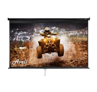 Nástěnné projekční plátno AVELI, 204x115cm (16:9) 92", černý tubus