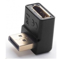 PremiumCord DisplayPort 1.2 dolů zahnutý adapter 90°, male/female, pozlacené konektory