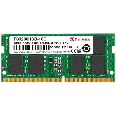 TRANSCEND SODIMM DDR4 16GB 3200MHz 2Rx8 1Gx8 CL22 1.2V