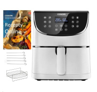 BAZAR Cosori CP158-AF PREMIUM – 5.5L horkovzdušná fritéza + 5x špíz a gril. rošt, white