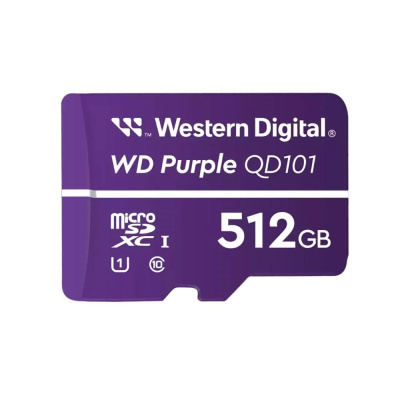 WD MicroSDXC karta 512GB Purple WDD512G1P0C Class 10 (R:100/W:60 MB/s)