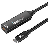 PremiumCord USB-C 3.2 Gen 2 repeater a prodlužovací kabel Male-Female, 10Gbps Aluminium 7m