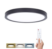 Solight LED osvětlení s dálkovým ovladačem Estela Black, 60W, 4500lm, 50cm, změna chromatičnosti, stmívatelné