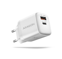 AXAGON ACU-PQ30W, Sil nabíječka do sítě 30W, 2x port (USB-A + USB-C), PD3.0/PPS/QC4+/SFC/AFC/Apple, bílá