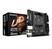 GIGABYTE MB Sc AM4 A520I AC, AMD A520, 2xDDR4, 1xDP, 2xHDMI, WI-FI, Mini-ITX