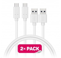 CONNECT IT Wirez USB-C (Type C) -> USB-A, USB 3.1 Gen 1, bílý, 1 m (2 ks v balení)