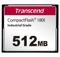 TRANSCEND CompactFlash Card CF180I, 512MB, SLC mode WD-15, Wide Temp.