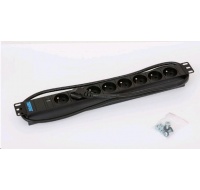 TRITON 19" rozvodný panel 8x230V - 2m, kontrolka, černý