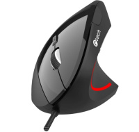 C-TECH myš VEM-09C, vertikální, 6 tlačítek, černá, USB