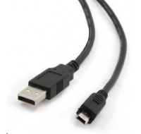 GEMBIRD Kabel USB 2.0 A-Mini B (5pin) propojovací, zlacené kontakty, 1,8m, černý