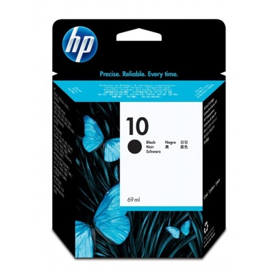 HP 10 Black Ink Cart, 69 ml, C4844A (2,200 pages)