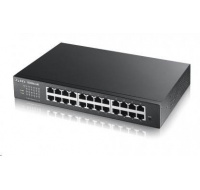 Zyxel GS1900-24E 24-port Desktop Gigabit Web Smart switch: 24x Gigabit metal, IPv6, 802.3az (Green), fanless, rack kit