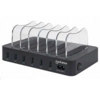 Manhattan USB nabíjecí stanice, 6-Port USB Charging Station, USB-A, černá