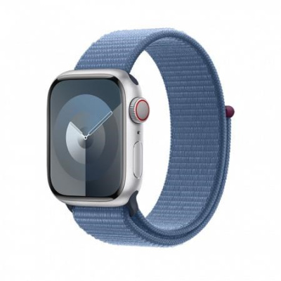 APPLE Watch Series 9 GPS + Cellular 45mm Silver Aluminium Case with Winter Blue Sport Loop