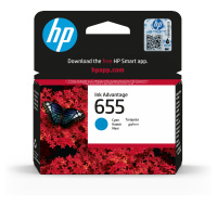 HP 655 Cyan Ink Cart, CZ110AE (600 pages)