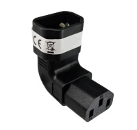 Adaptér vertikálně úhlový IEC C13 na IEC C14 napětí 230V, 10A