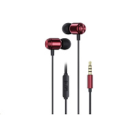 WG - Sluchátka HF stereo 3.5 mm Jack, červená