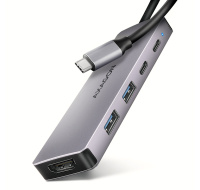 AXAGON HMC-5H60, USB 5Gbps hub, porty 2x USB-A, 1x USB-C, HDMI 4k/60, PD 100W, kabel USB-C 15cm