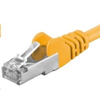 PREMIUMCORD Patch kabel CAT6a S-FTP, RJ45-RJ45, AWG 26/7 0,5m žlutá