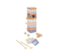 Dřevěná věž Jenga se zvířátky z farmy