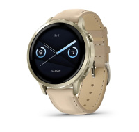Garmin Venu 4 (41 mm) Zlaté / Bílý silikonový řemínek a Light Sand kožený řemínek, EU (upravit kartu)