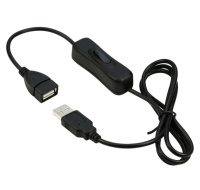 PREMIUMCORD Prodlužovací kabel USB 2.0 s vypínačem, 1m, černá