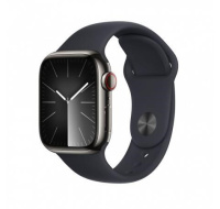 APPLE Watch Series 9 GPS + Cellular 45mm Graphite Stainless Steel Case with Midnight Sport Band - S/M