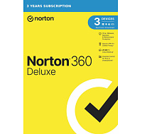 NORTON 360 DELUXE 25GB +VPN 1 uživatel pro 3 zařízení na 3 roky ESD 1+1 (50%)