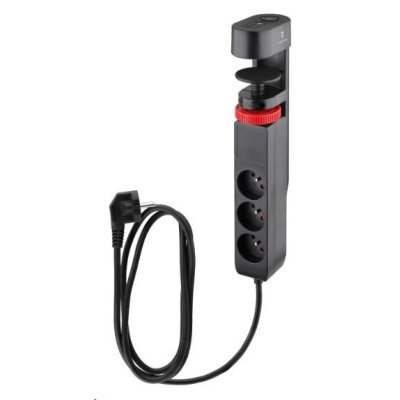 Viking síťová prodlužovací zásuvka R33S, 3x AC 230V, 1x USB-A, 2x USB-C, délka 1,4 m