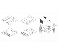 TRITON montážní redukce ke klimatizaci X1 a X2 na šířku rozvaděče 600 x 1000 mm, černá