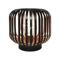 Solight kovová oválná lucerna se žárovkou s micro LED, teplá bílá, měděná, 3xAA, 18cm