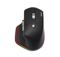 ACER bezdrátová myš Easy Fit Mouse,ergonomická,4000dpi,6 tlačítek,RGB,10m dosah,USB-C,BT,Black