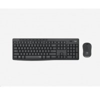 Logitech Silent Wireless Combo MK295, bezdrátová klávesnice + myš, US, Graphite