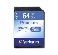 VERBATIM SDXC karta 64GB Class 10, UHS-1 (R:70/W:10 MB/s)