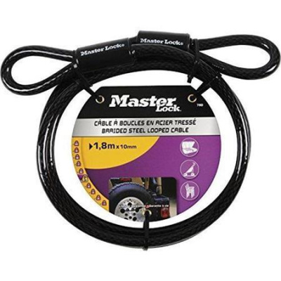 Master Lock Ohebné ocelové lanko 78EURD - 180cm x 1cm