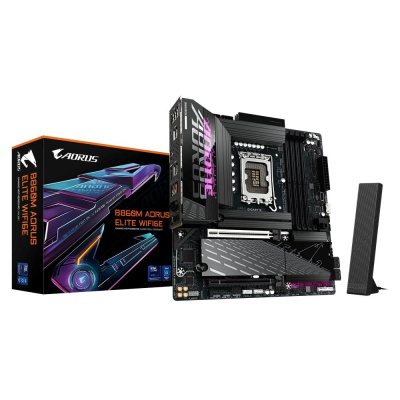 GIGABYTE MB Sc LGA1851 B860M AORUS ELITE WIFI6E, Intel B860, 4xDDR5, 1xThunderbolt, 1xDP, 1xHDMI, WiFi, mATX