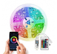 Solight Wifi Smart LED světelný pás, RGB, 5m, sada s adaptérem a dálkovým ovladačem