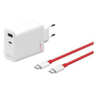 OnePlus SUPERVOOC 120W Dual USB-A + USB-C Cestovní Nabíječka + USB-C/USB-C Kabel White