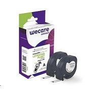 WECARE ARMOR páska pro DYMO S0721610, černá/bílá, 2 mm x 12mm x 4m