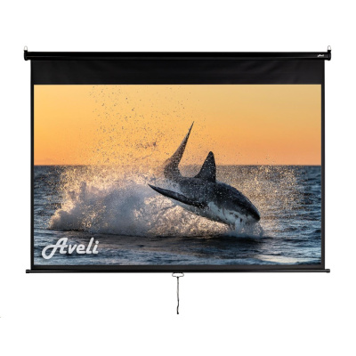 Nástěnné projekční plátno Aveli, 200x125cm (16:10) 92", černý tubus