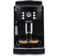 DeLonghi ECAM 21.117.B automatický kávovar, 15 bar, vestavěný mlýnek, dva šálky najednou, tryska na páru, černý