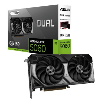 ASUS VGA NVIDIA GeForce RTX 5060 DUAL 8GB, 8GB GDDR7, 3xDP, 1xHDMI