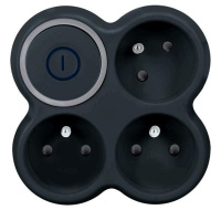 Solight rozbočka, 3x 15A, černá, vypínač