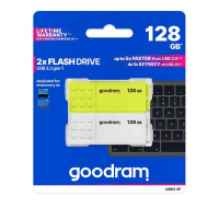 GOODRAM Flash Disk 2x128GB UME3, USB 3.0, žlutá, bílá