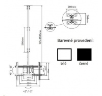 Držák Tv na strop Fiber Mounts T560 -  Bílý