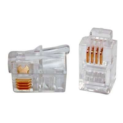 Konektor RJ10-4p4c-plochý kabel, licna, 100ks