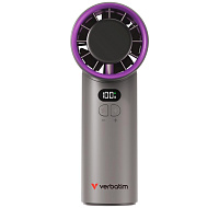 VERBATIM ruční ventilátor Cool 'n' Go Ice Touch, USB-C, šedá/fialová