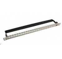 Solarix Univerzální modulární neosazený patch panel 24 portů nerez 0,5U SX24HDM-0-STP-SL-UNI